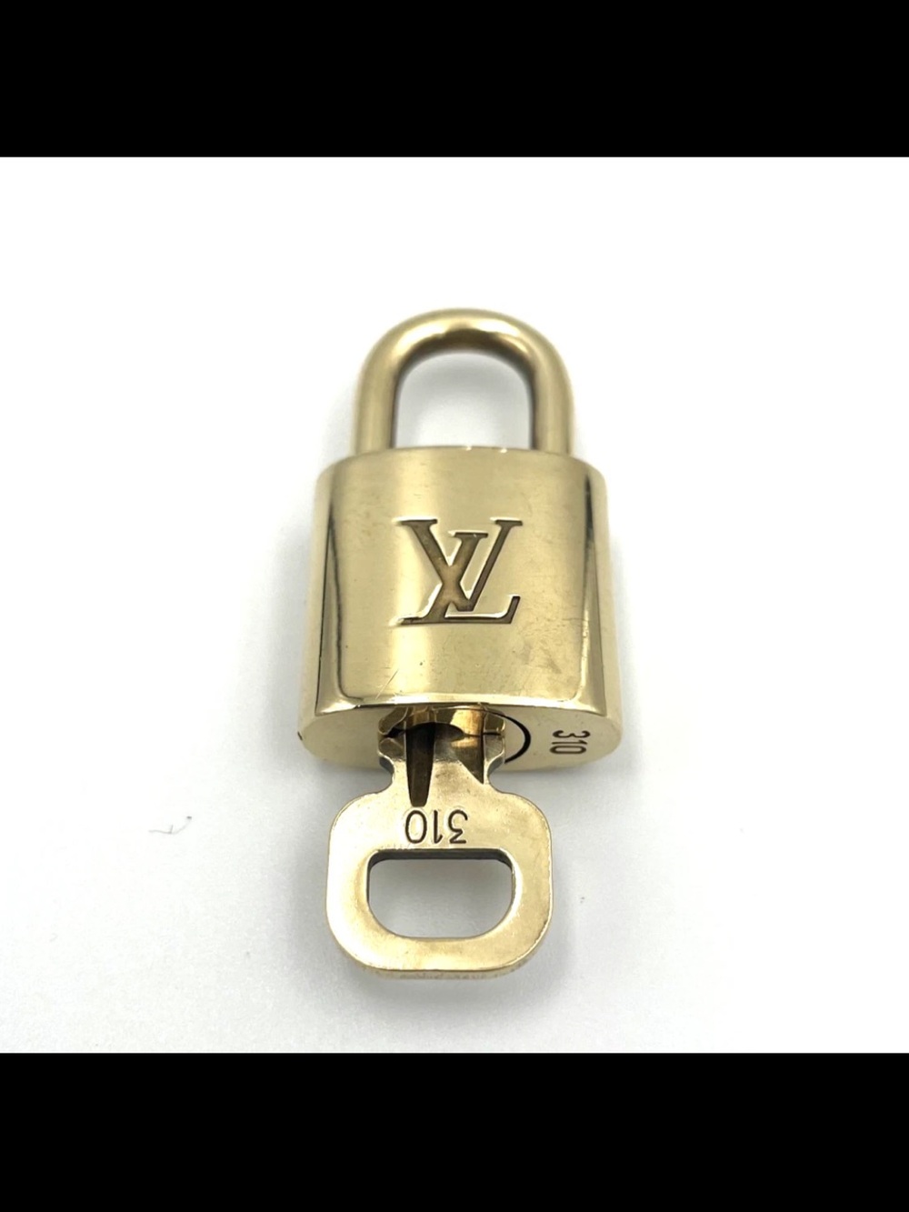 Louis Vuitton Gold-Tone LV Logo Padlock with Key